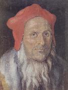 Albrecht Durer Bearded Man in a Red cap oil